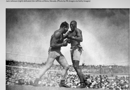 Jim Jeffries (left) vs. Jack Johnson - 1905